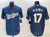 Men's Los Angeles Dodgers #17 Shohei Ohtani Navy Cool Base With Patch Stitched Baseball Jersey,baseball caps,new era cap wholesale,wholesale hats